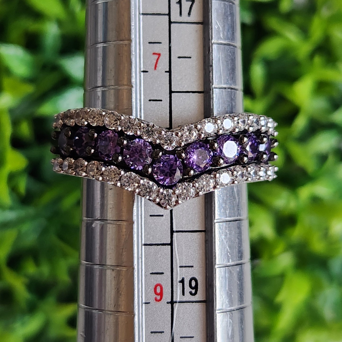 925 Sterling Silver Chevron CZ Ring