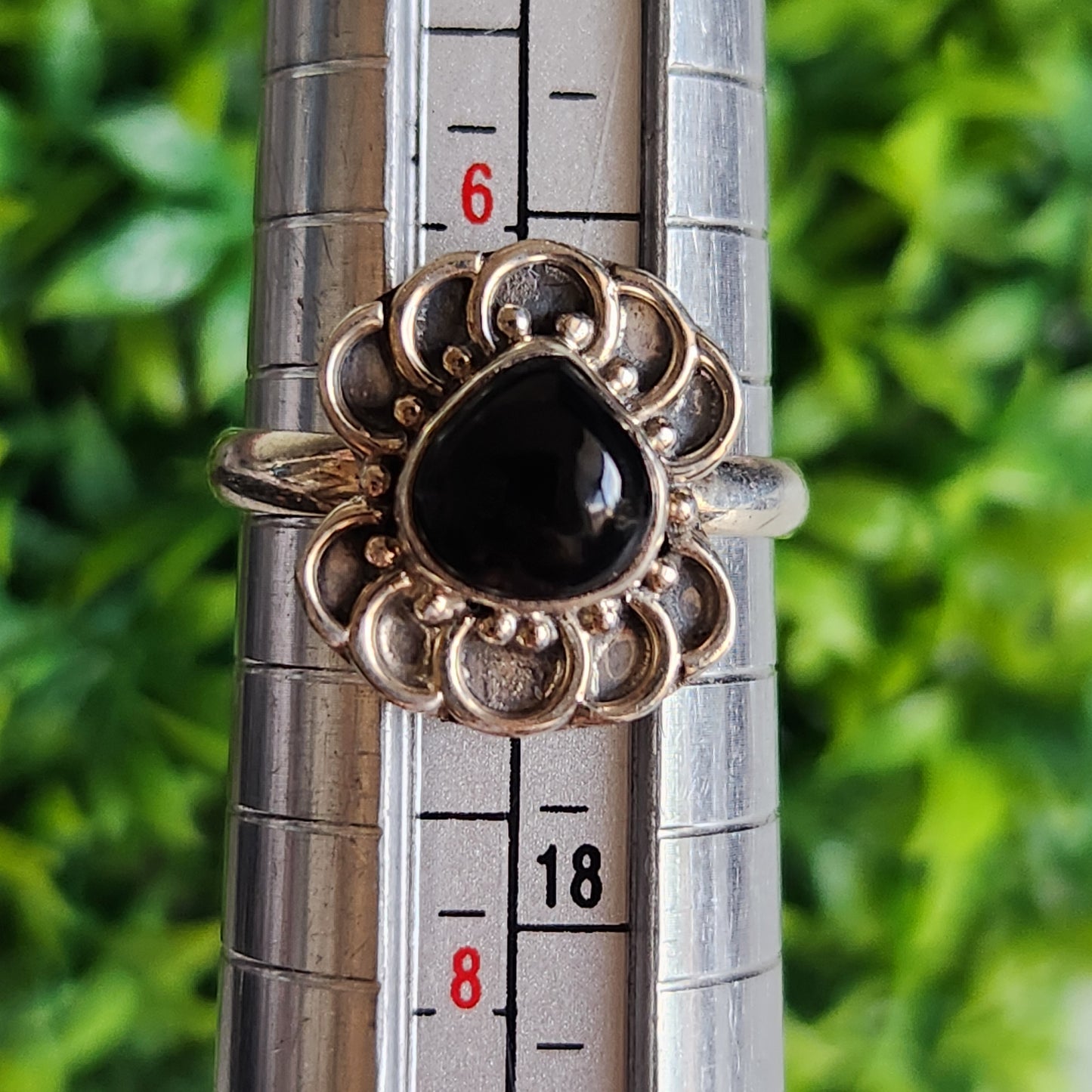 925 Sterling Silver Obsidian Ring