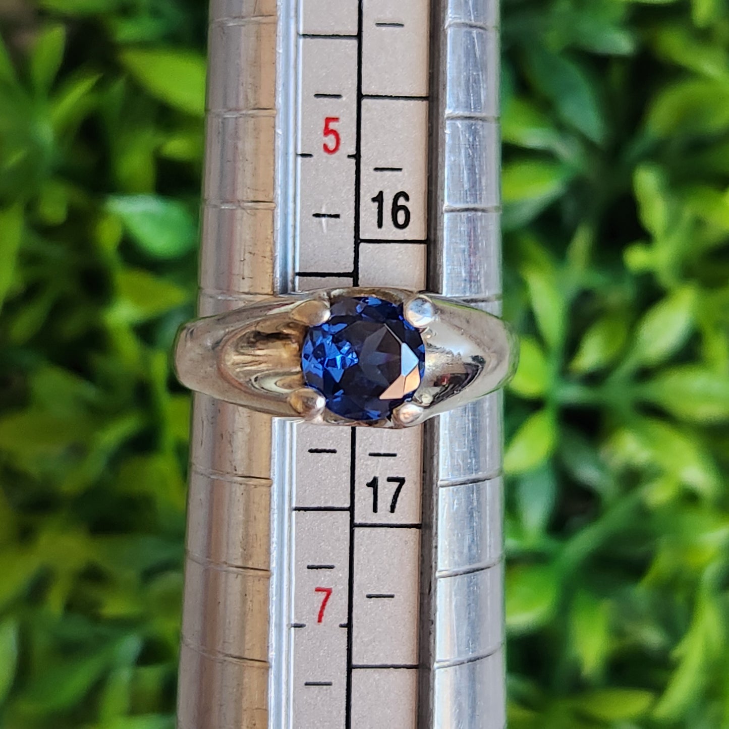 925 Sterling Silver Blue CZ Ring