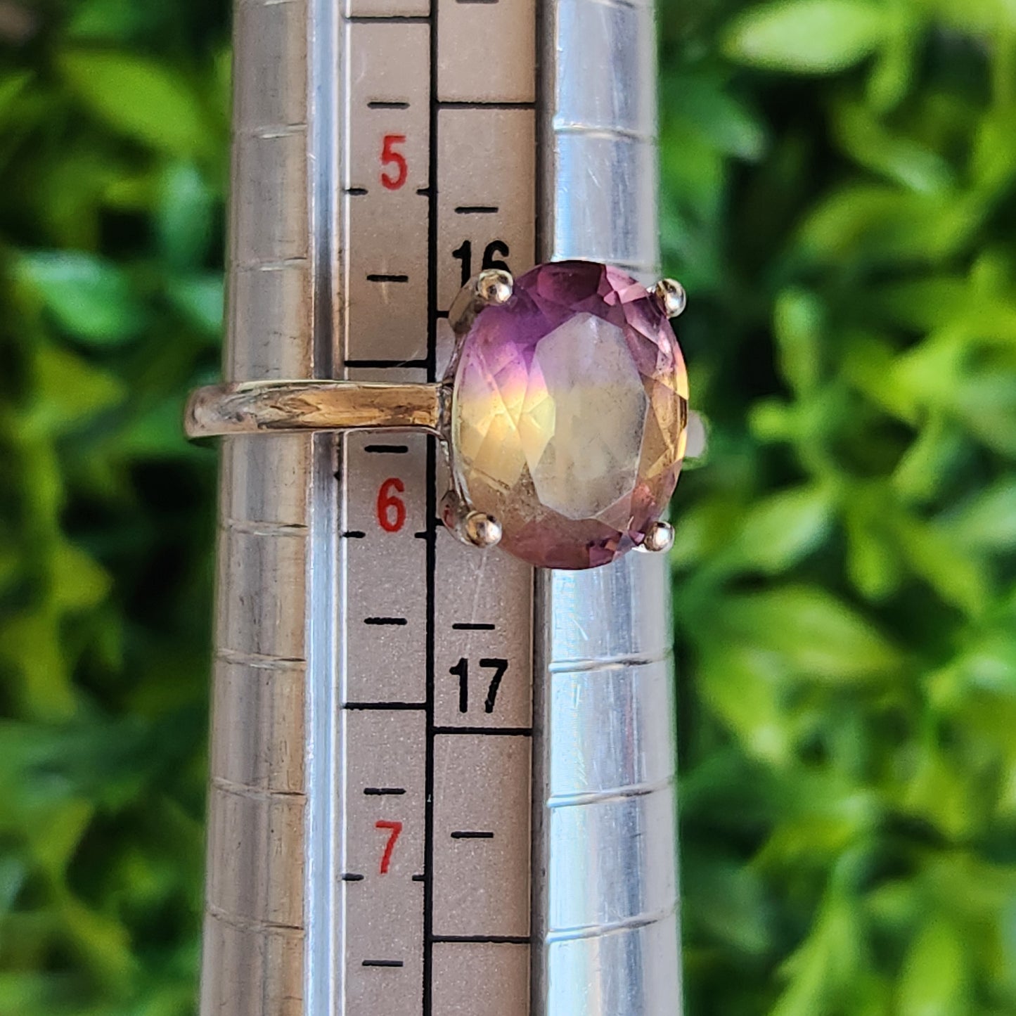 925 Sterling Silver Purple and White Tourmaline Ring