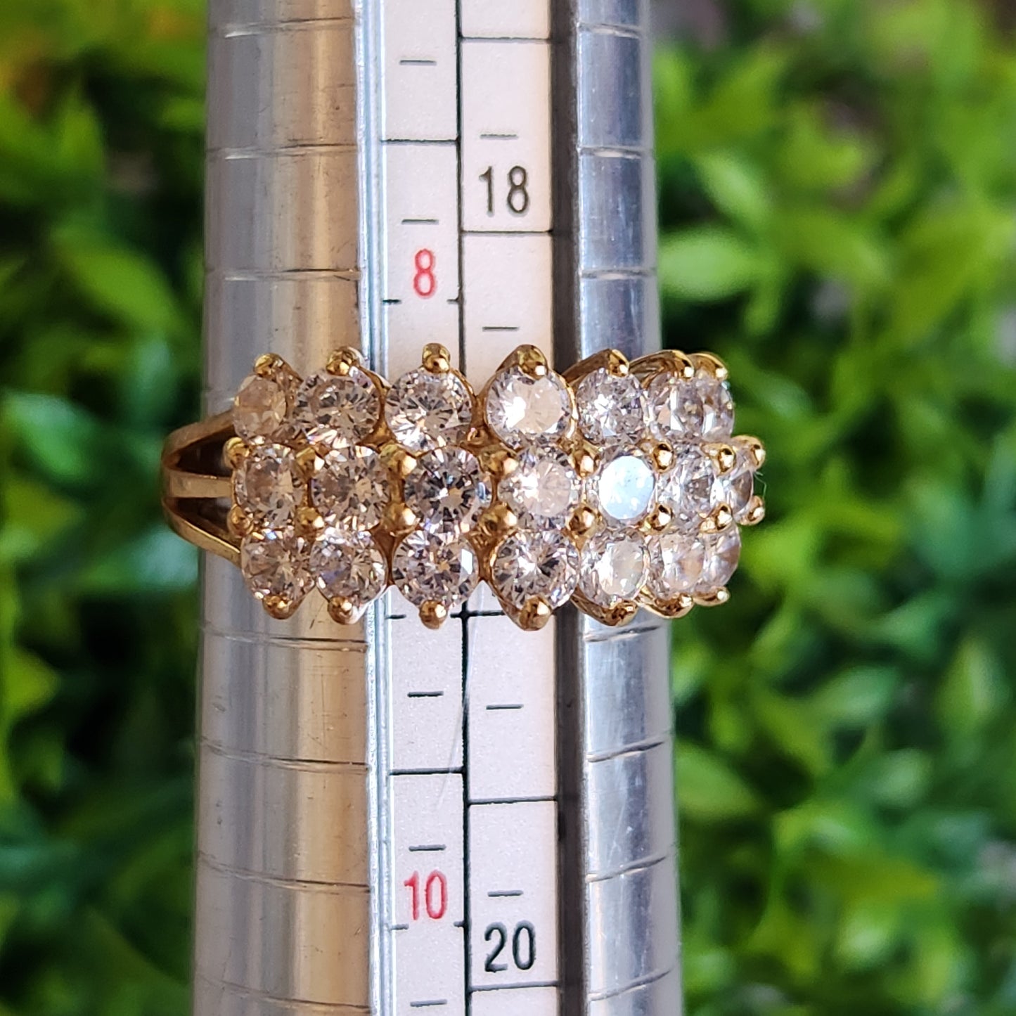 925 Sterling Silver Vermeil Multi Row CZ Ring