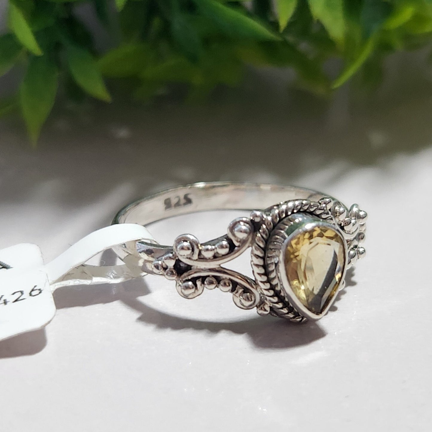 925 Sterling Silver Citrine Ring