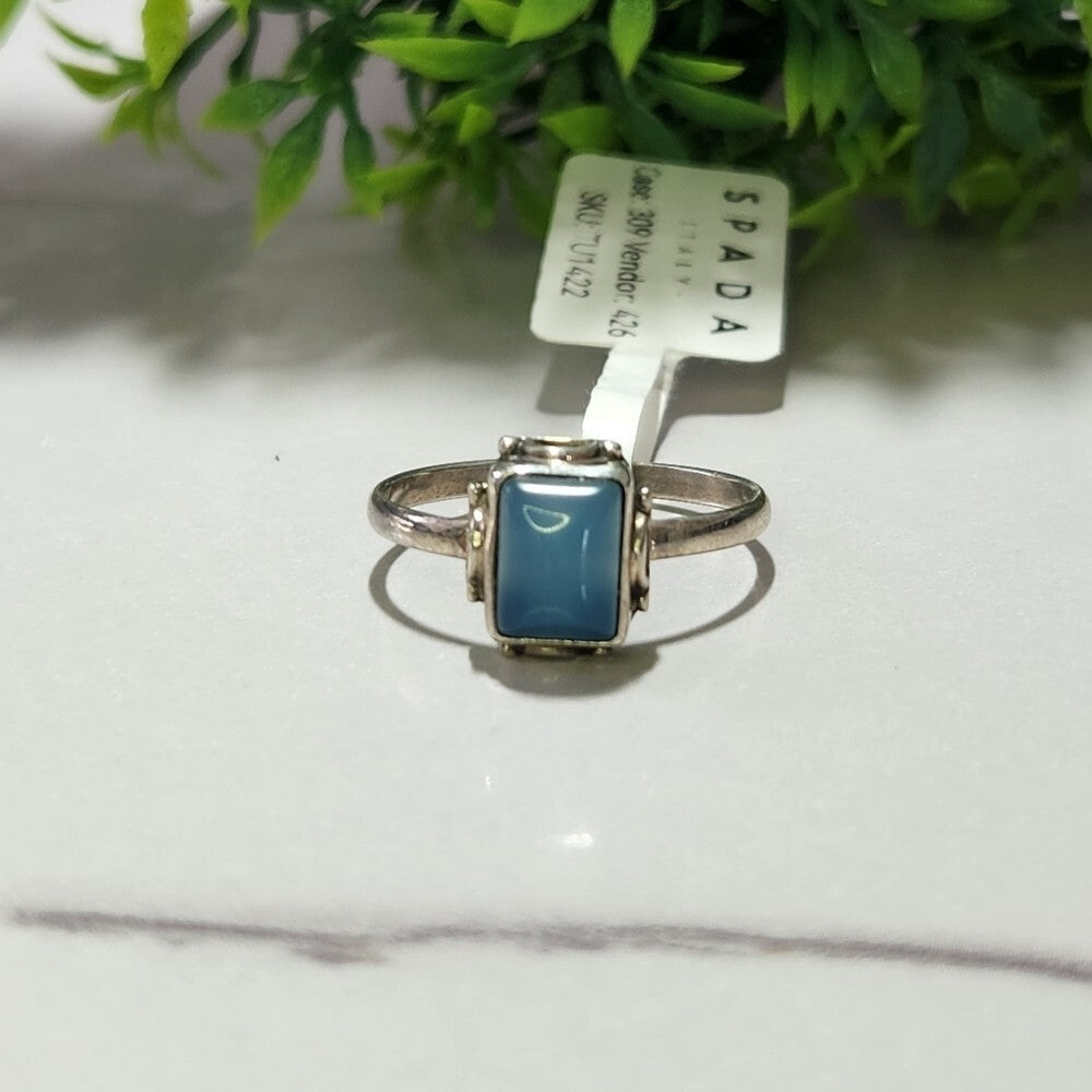 925 Sterling Silver Blue Lace Agate Ring