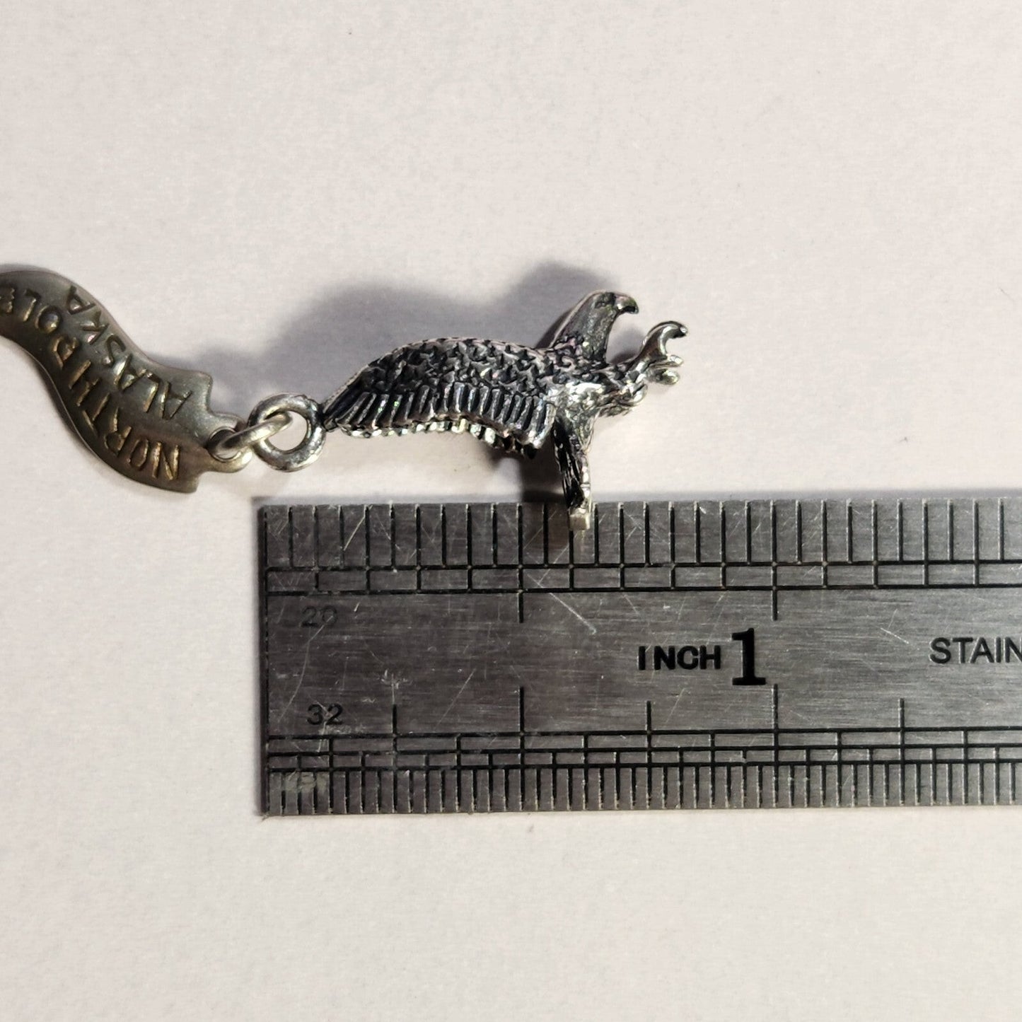 925 Sterling Silver North Pole Alaska Eagle Charm