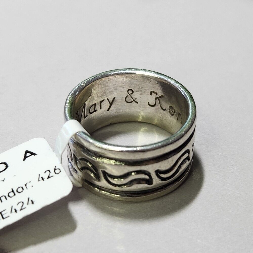 925 Sterling Silver Wavy Band