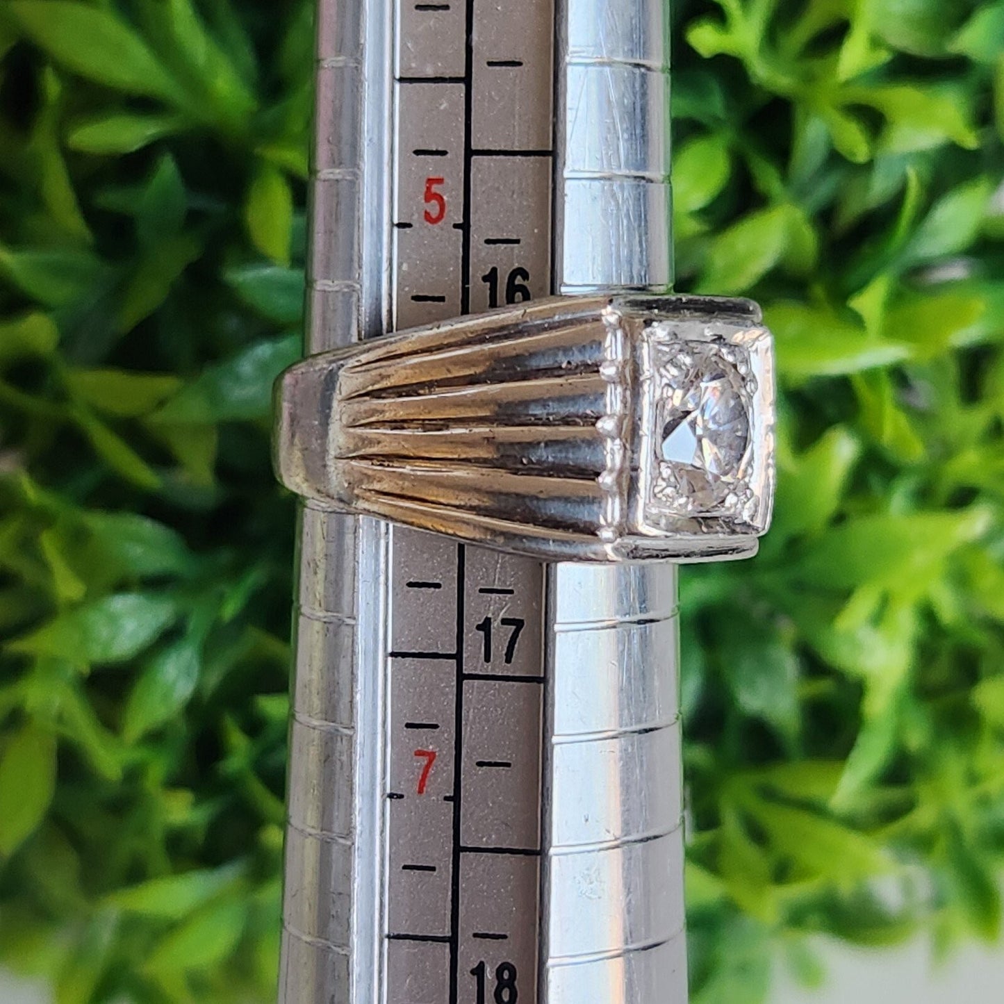925 Sterling Silver Contemporary CZ Mens Ring