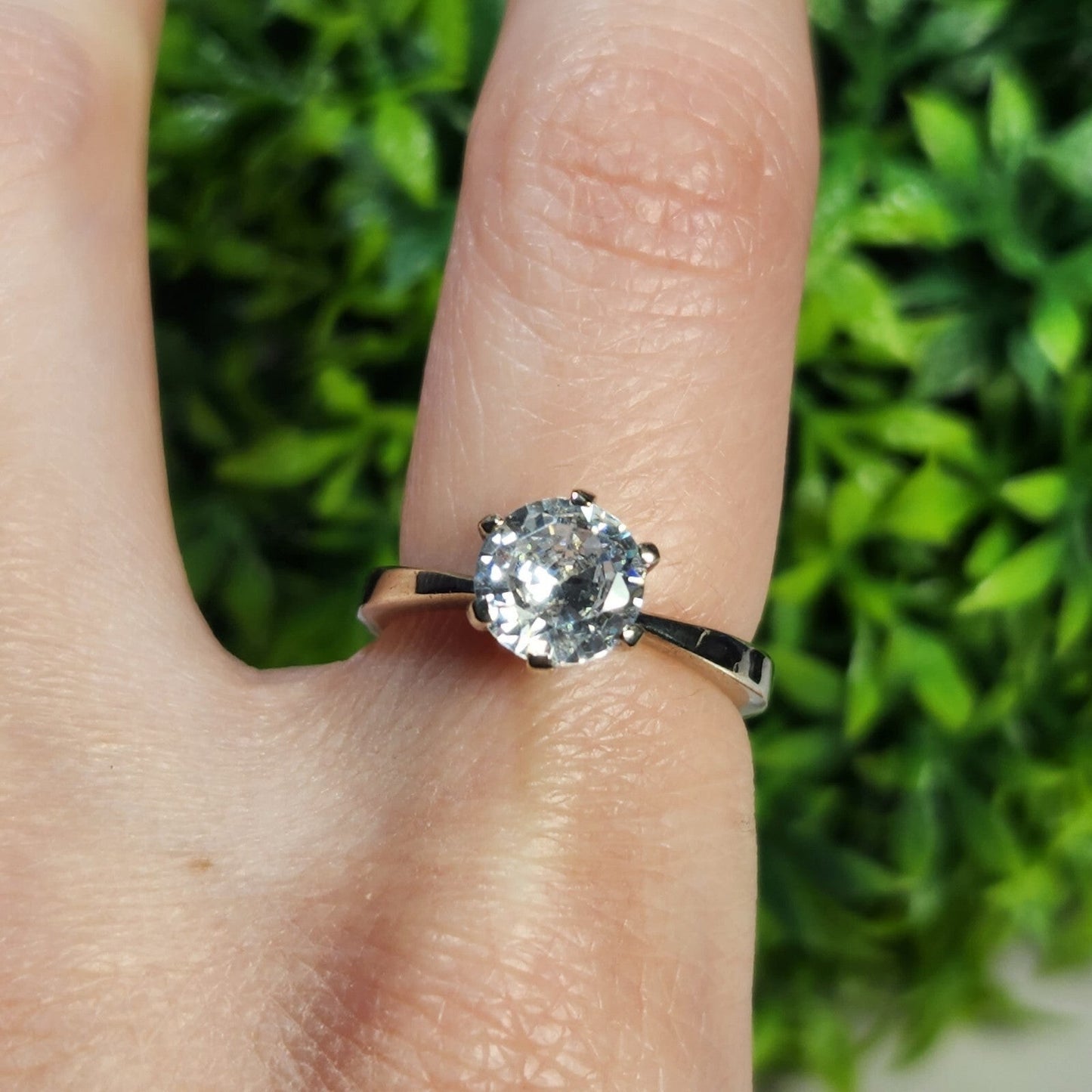 925 Sterling Silver CZ Engagement Ring