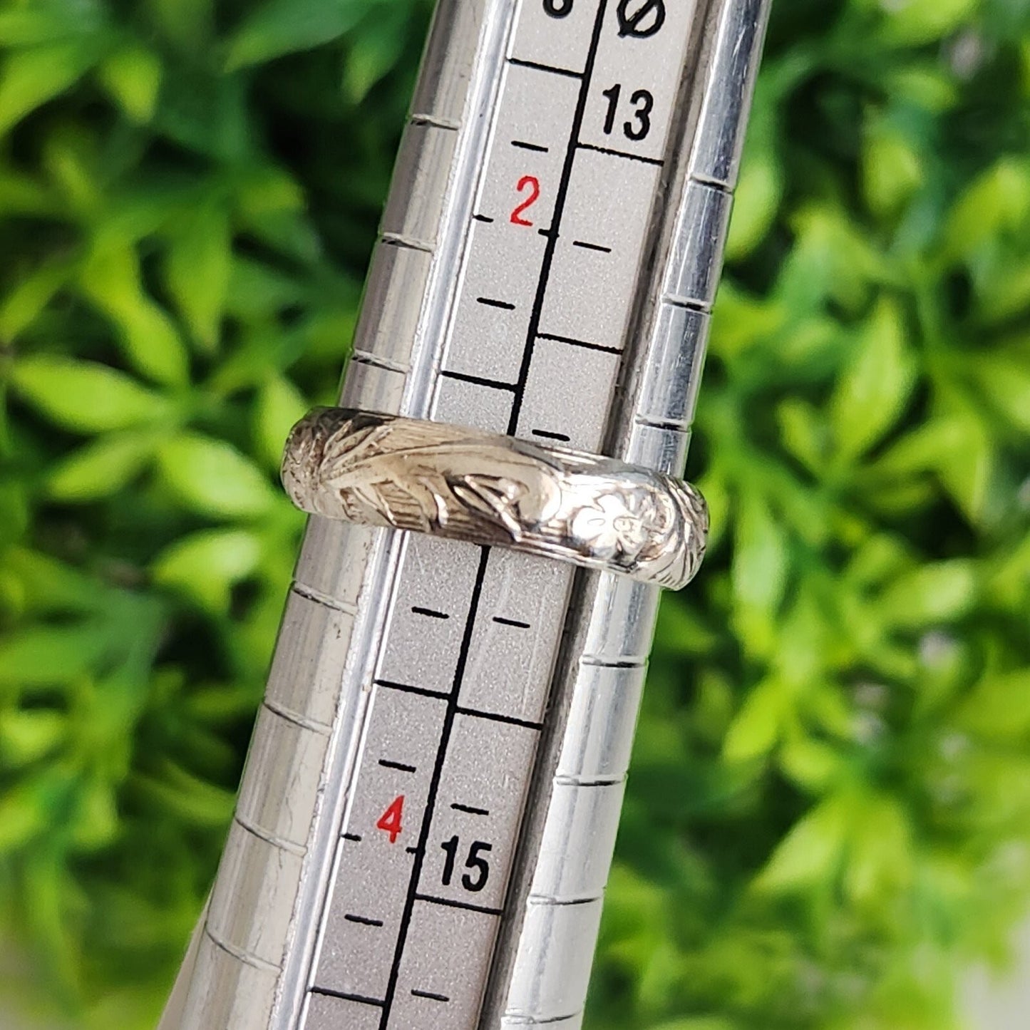 925 Sterling Silver Antique Floral Ring