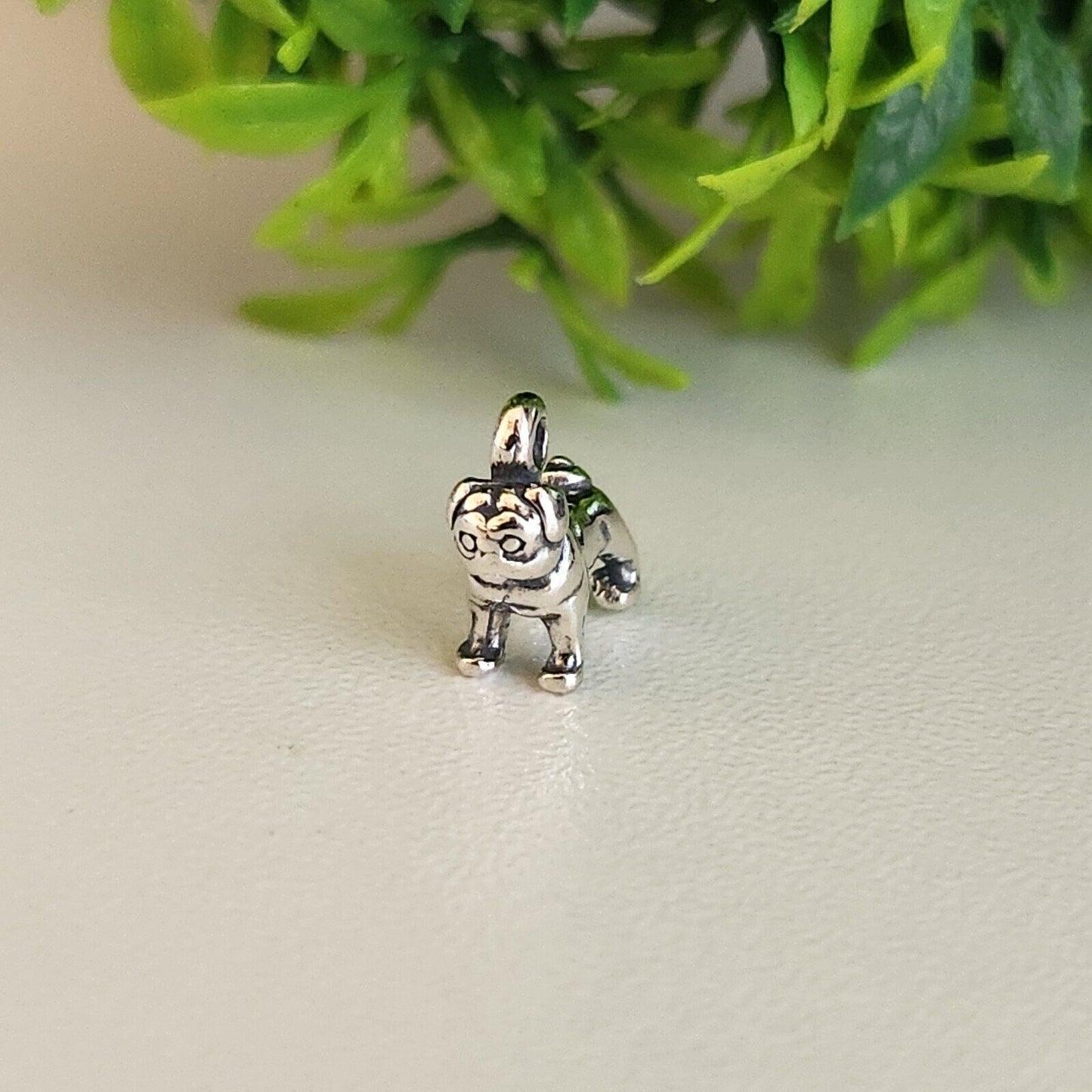 925 Sterling Silver Pug Charm