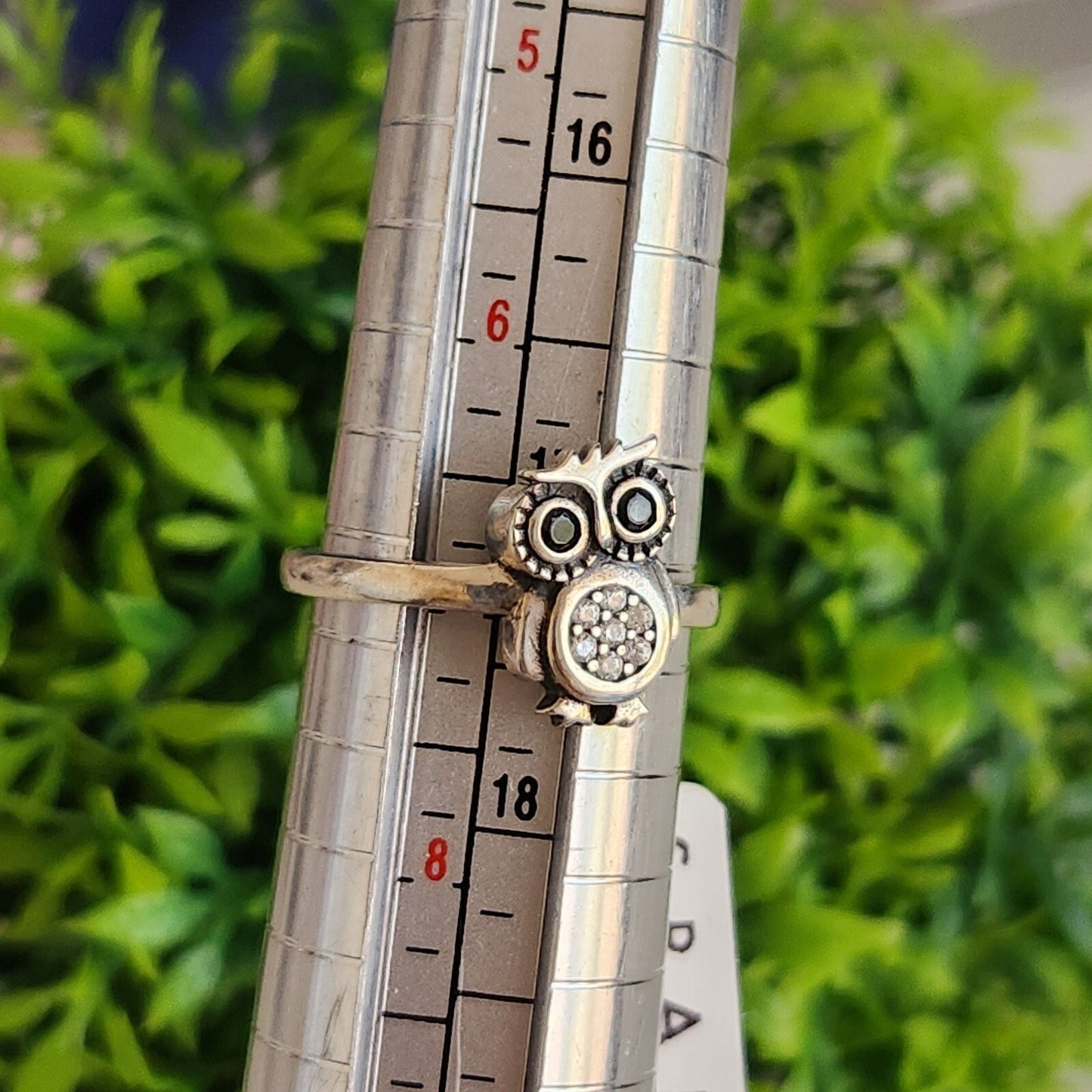 925 Sterling Silver CZ Owl Ring
