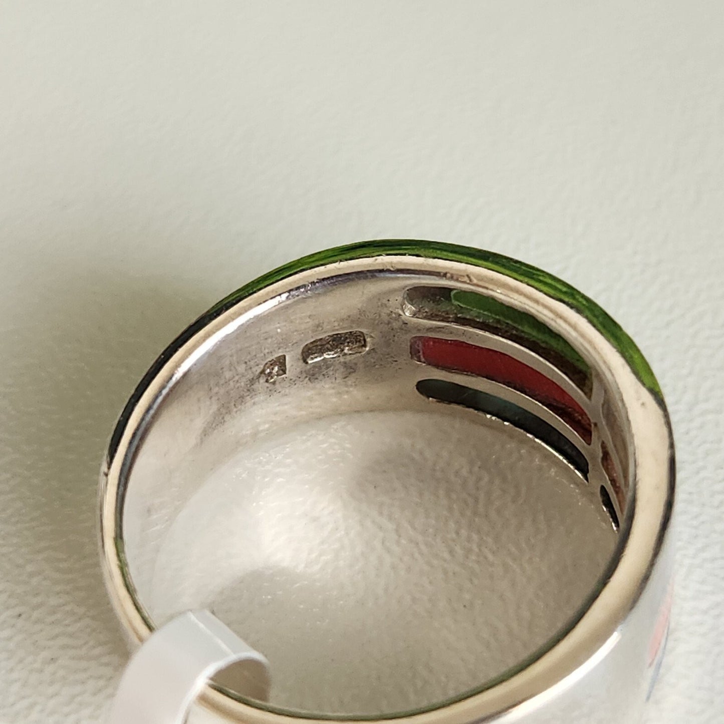 925 Sterling Silver Multi Gemstone Layer Band