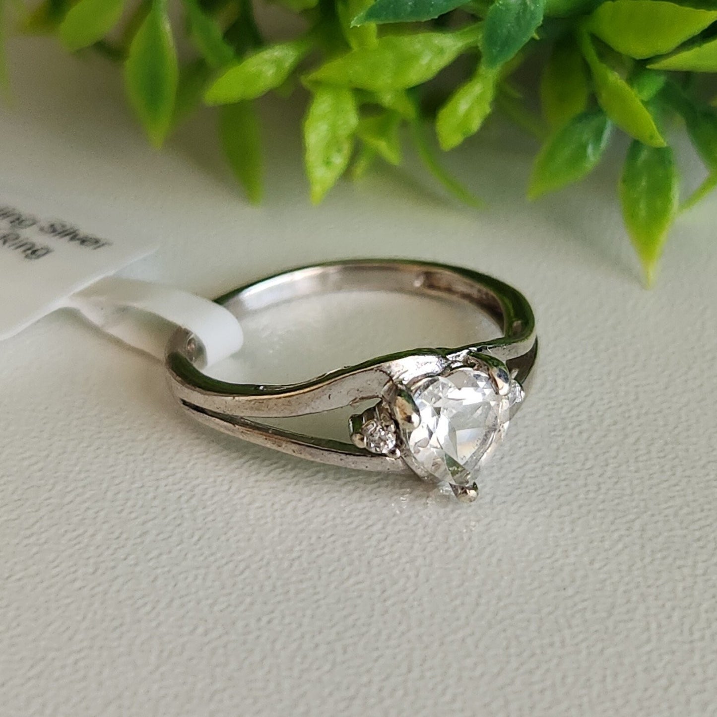 925 Sterling Silver Heart CZ Ring