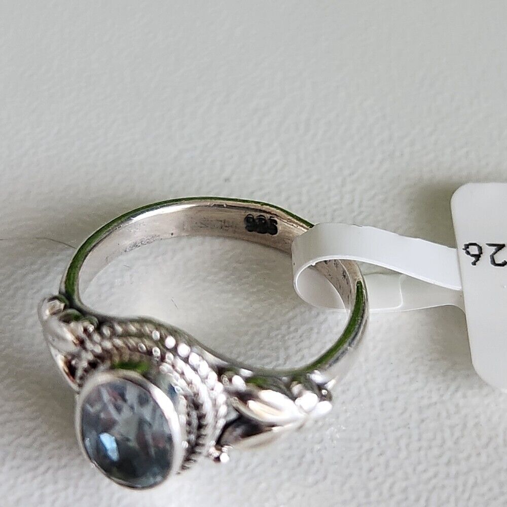 925 Sterling Silver Blue Topaz Ring