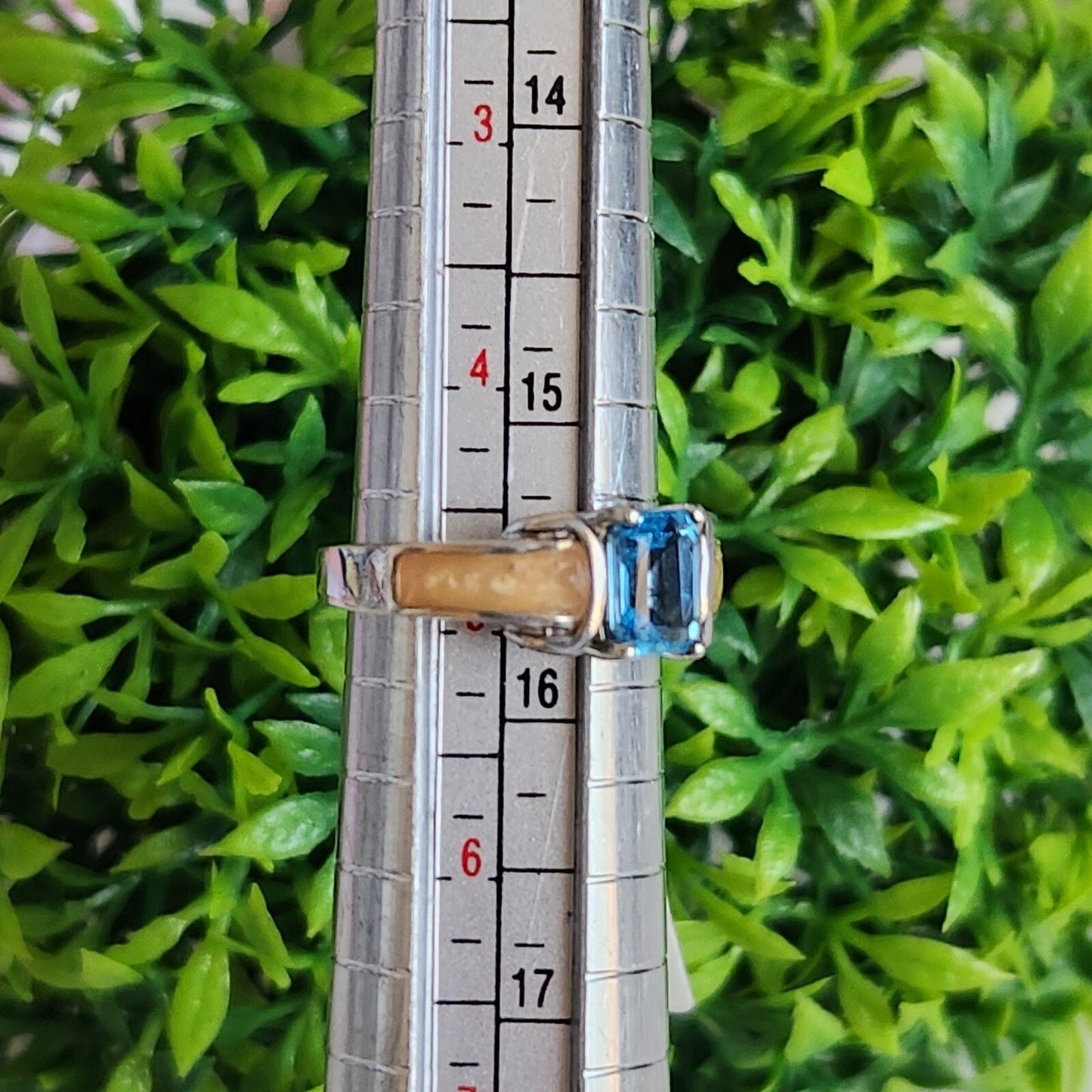 925 Sterling Silver Topaz and Enamel Ring