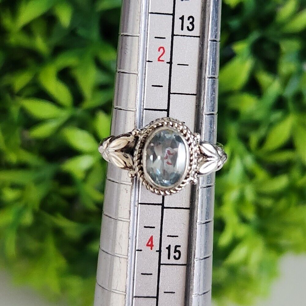 925 Sterling Silver Blue Topaz Ring