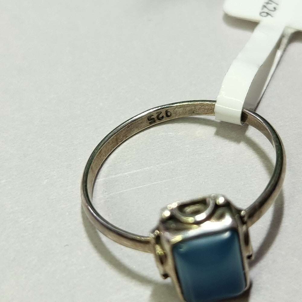 925 Sterling Silver Blue Lace Agate Ring