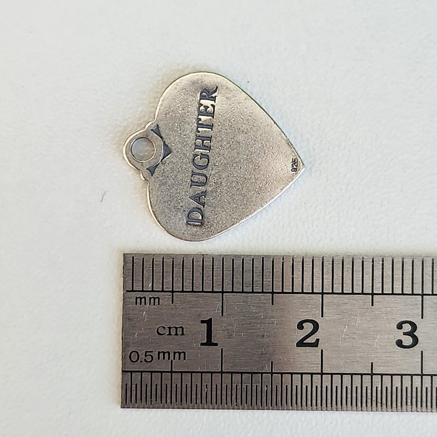 925 Sterling Silver Daughter Heart Charm