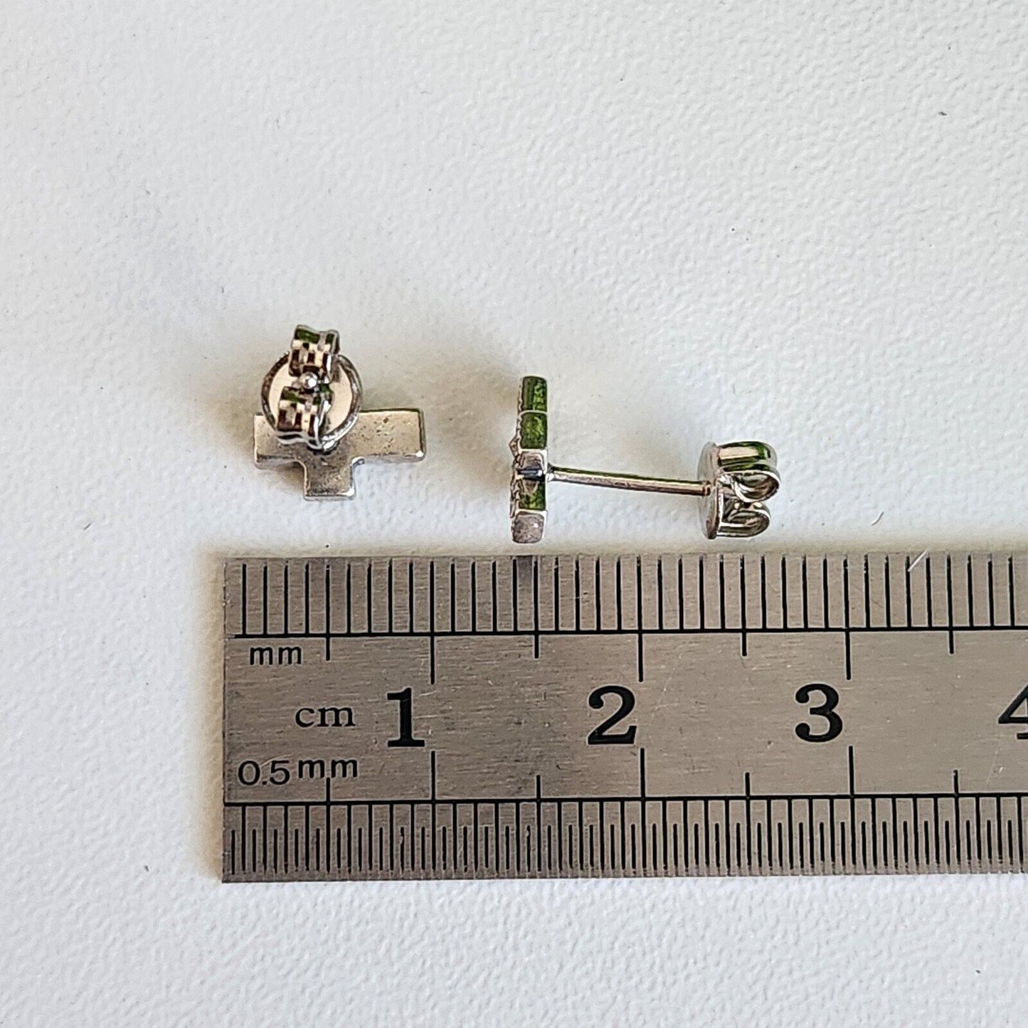 925 Sterling Silver Marcasite Cross Stud Earrings