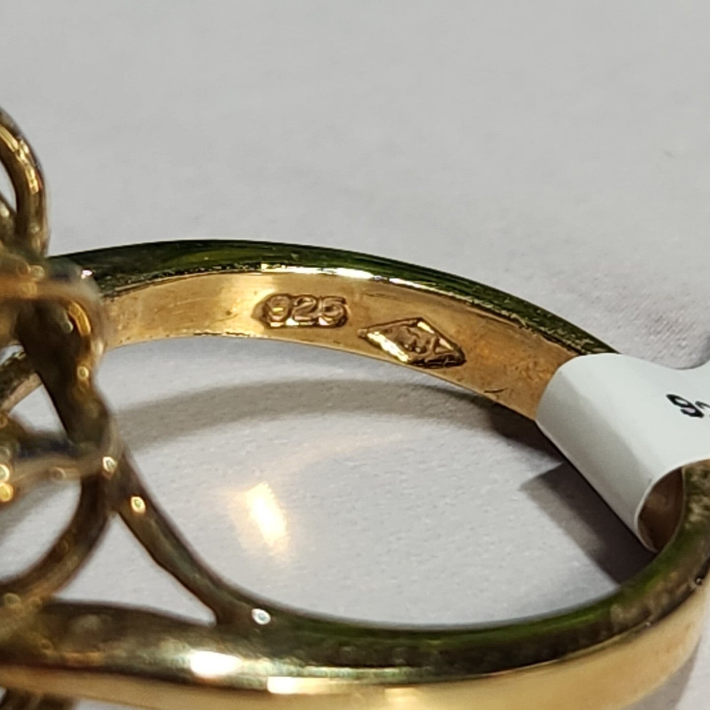 925 Gold Vermeil Black Stone Cocktail Ring