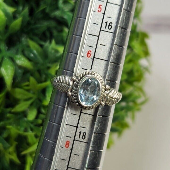 925 Sterling Silver Blue Topaz Ring