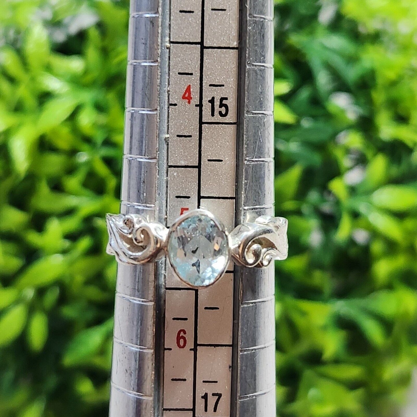 925 Sterling Silver Blue Topaz Ring