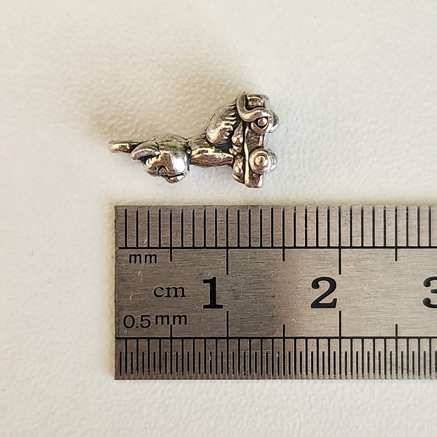 925 Sterling Silver Cat on a Cart Charm