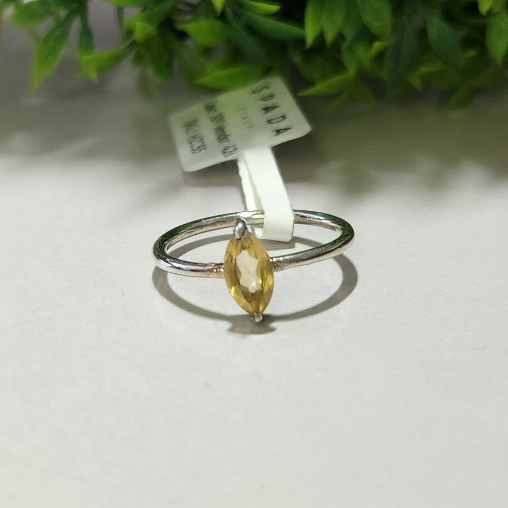 925 Sterling Silver Marquise Citrine Ring