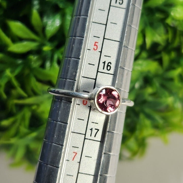 925 Sterling Silver Pink Tourmaline Ring