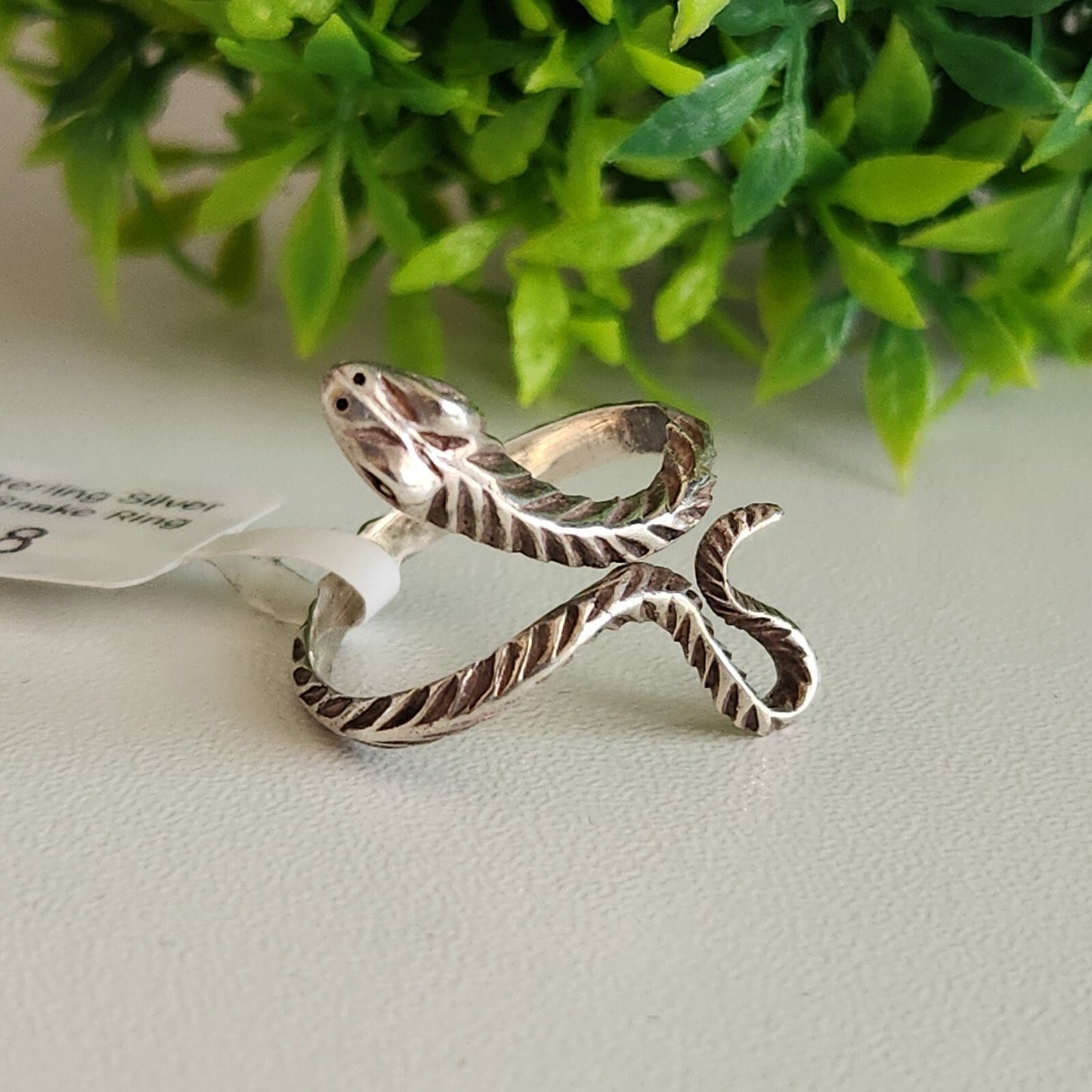 925 Sterling Silver Coiled Snake Ring