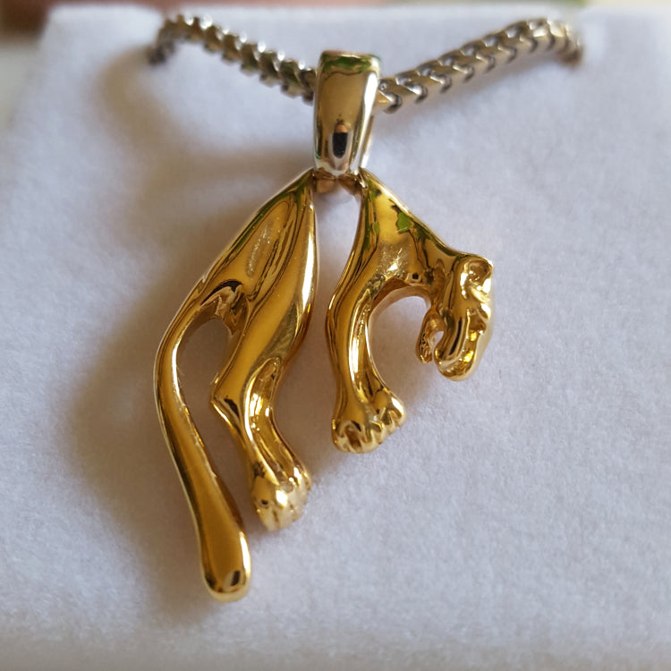 Leopard Pendant - 18k Yellow Gold