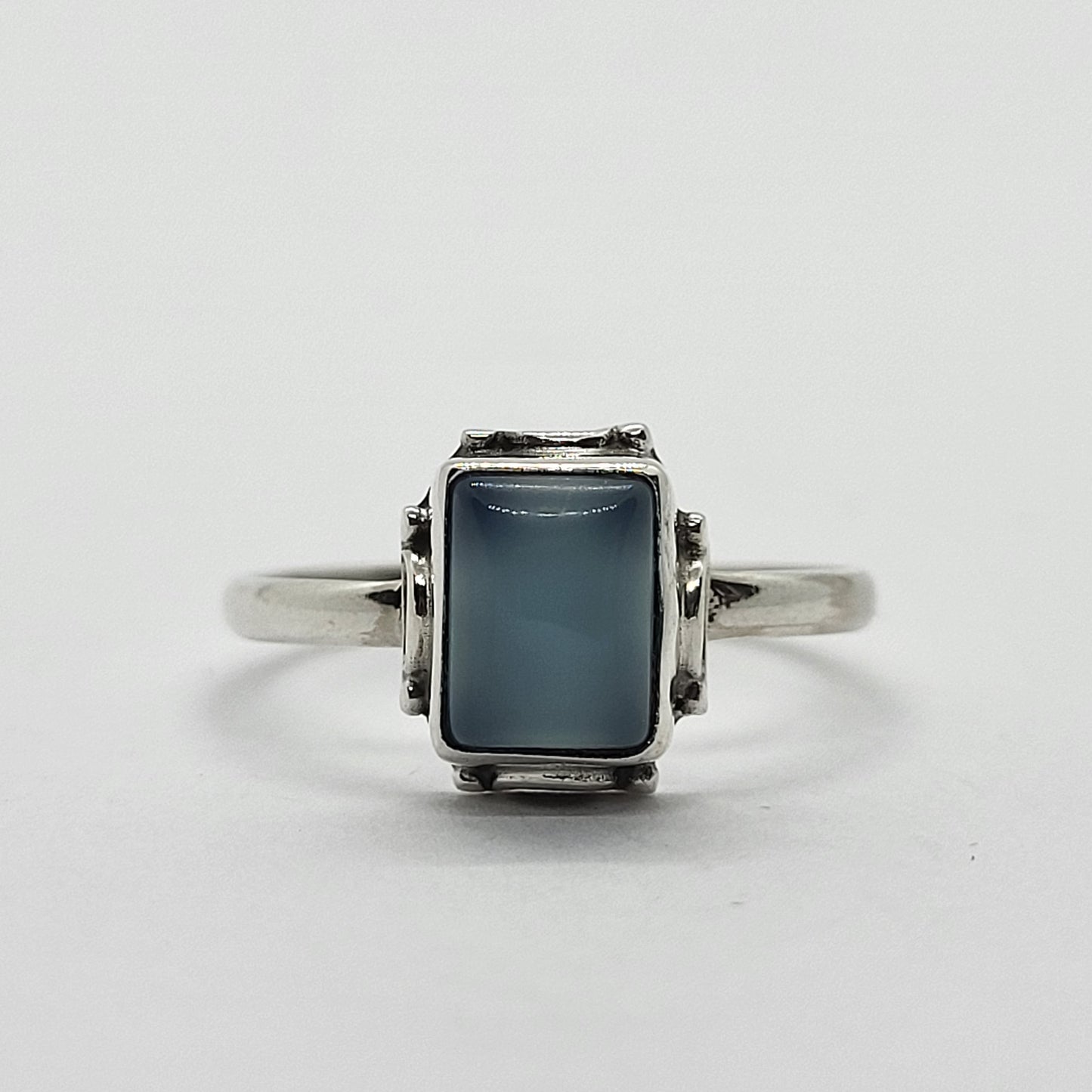 925 Sterling Silver Agate Ring