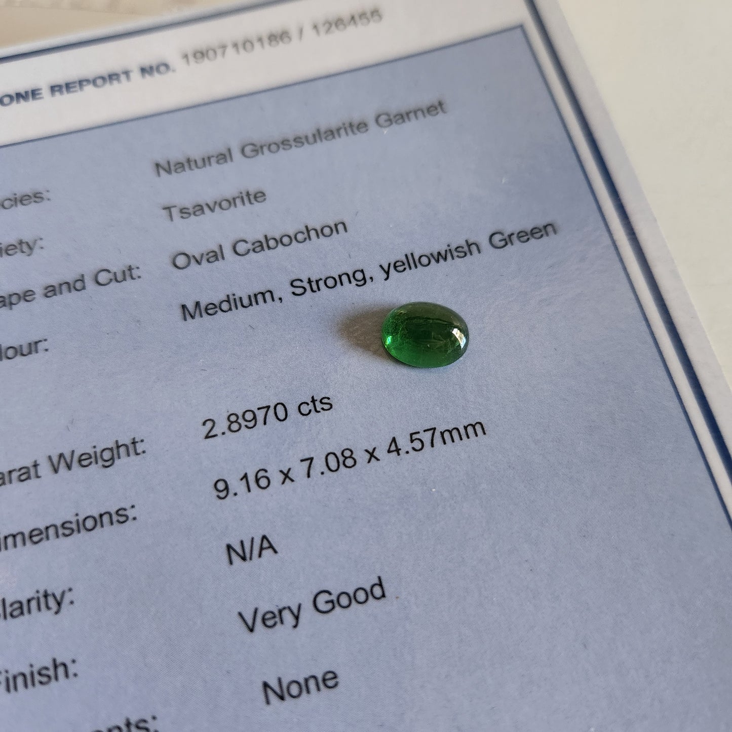 Tsavorite - 2.89ct Oval Cabochon Gemstone