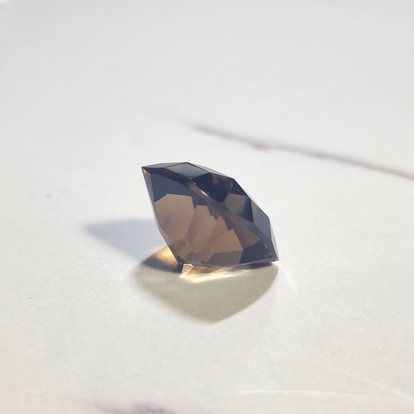 Smoky Quartz - 14.32ct Checkerboard Gemstone