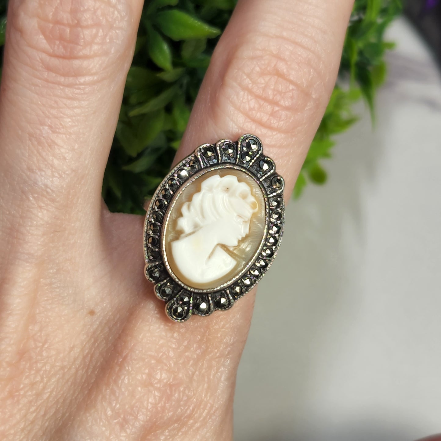 925 Sterling Silver Cameo Ring