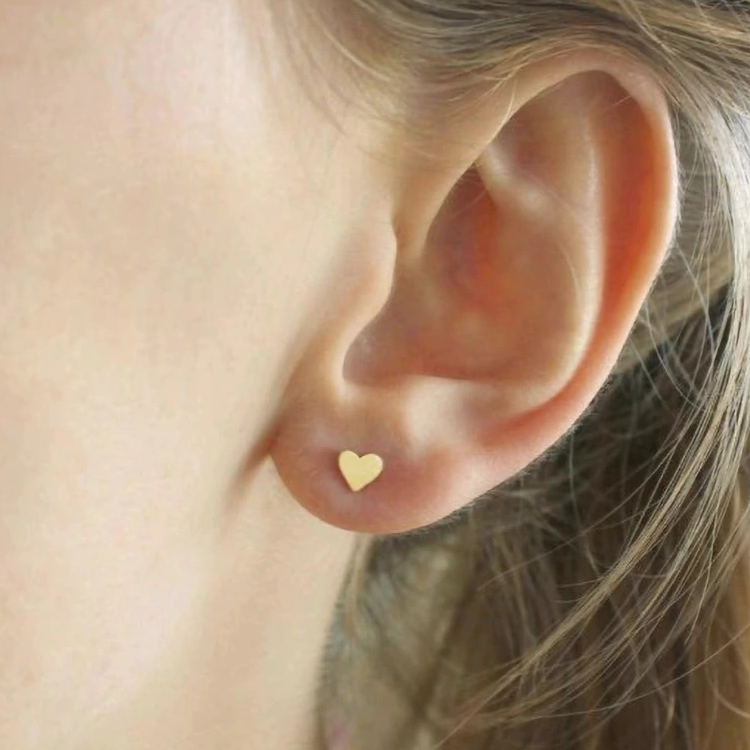 Gold Filled Hearts Stud Earrings - Spada Diamonds