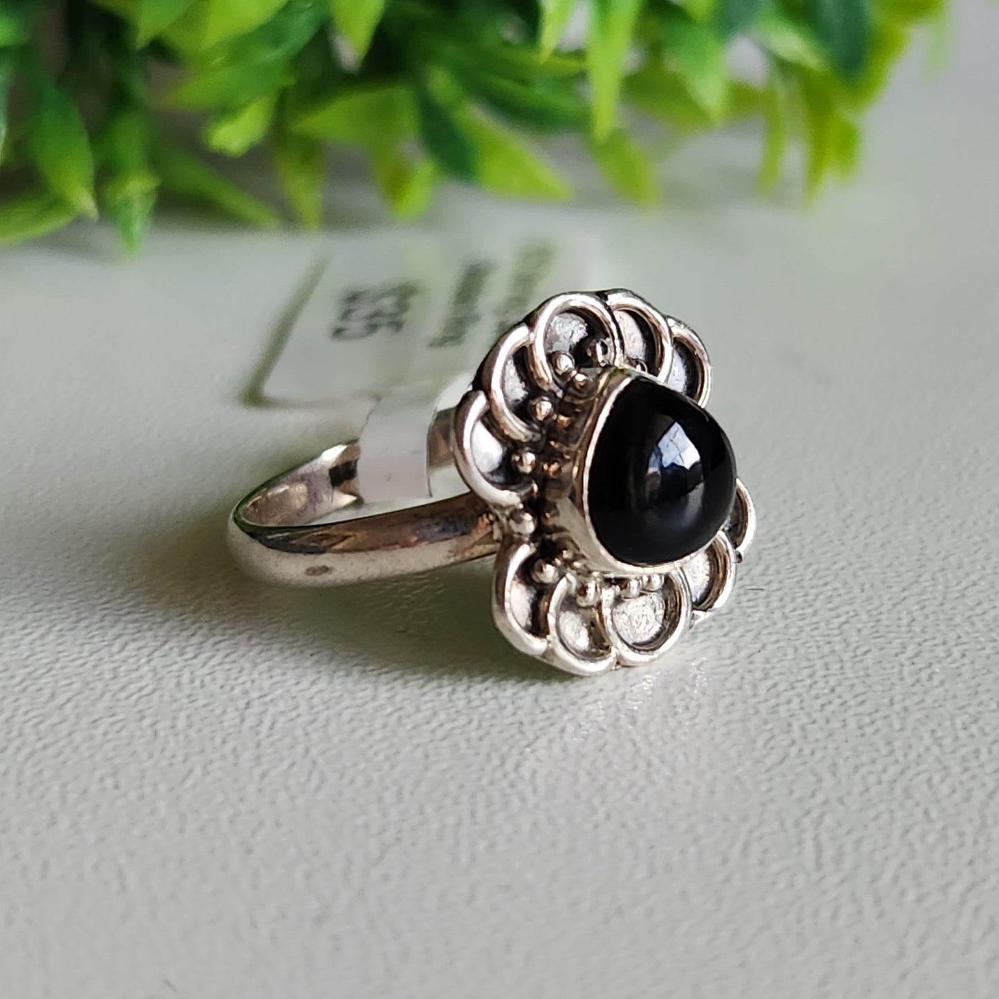 925 Sterling Silver Obsidian Ring