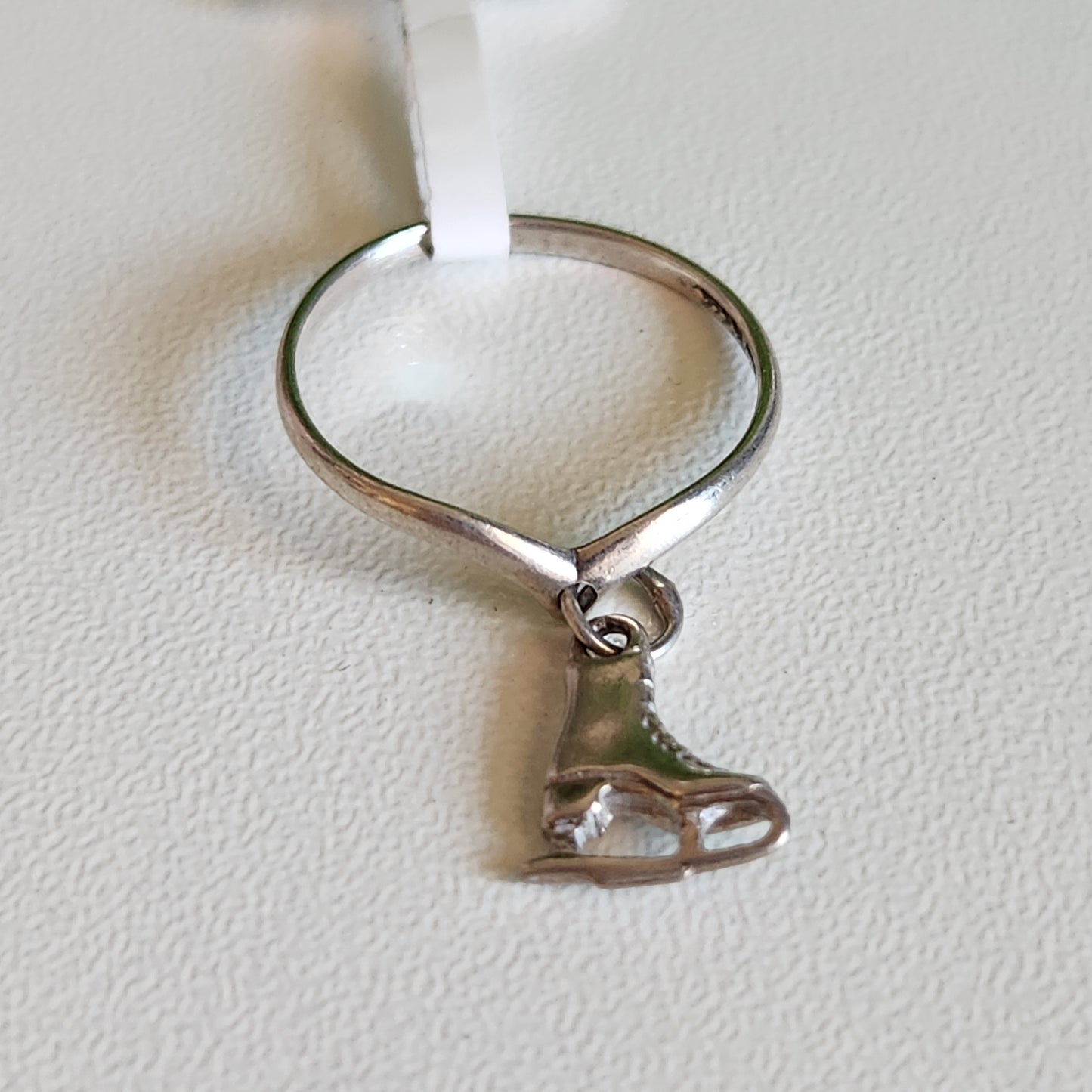 925 Sterling Silver Ice Skate Charm Ring