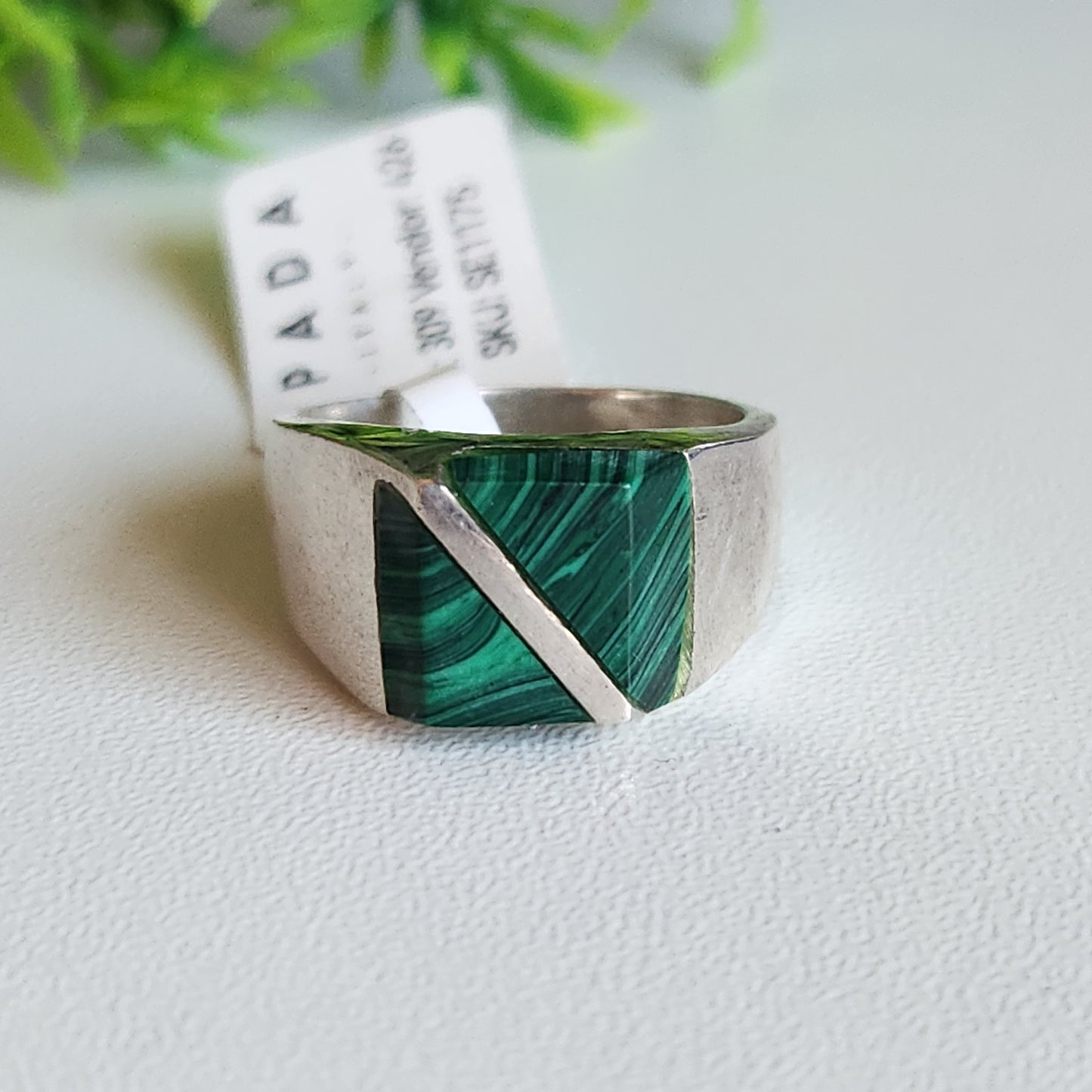 925 Sterling Silver Malachite Signet Ring