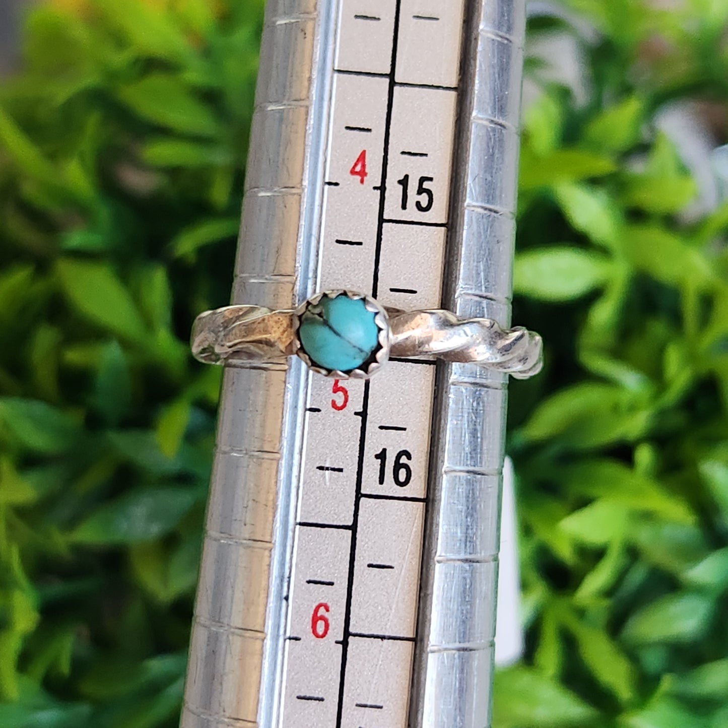 925 Sterling Silver Turquoise Twisty Ring