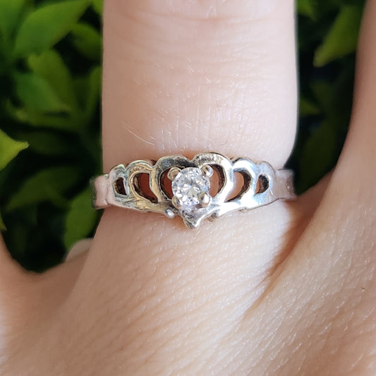 925 Sterling Silver Heart CZ Ring