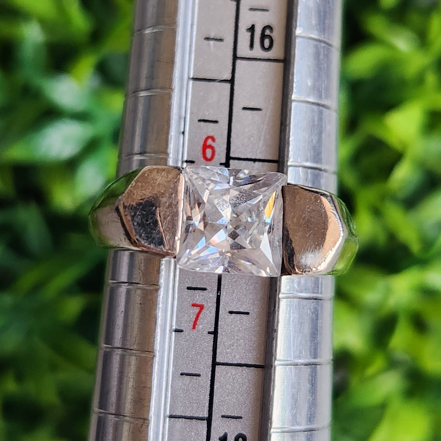 925 Sterling Silver CZ Princess Tension Ring