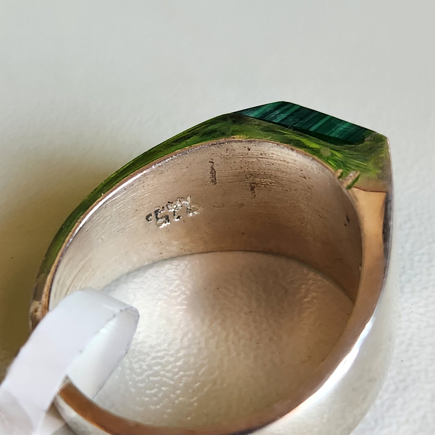 925 Sterling Silver Malachite Signet Ring