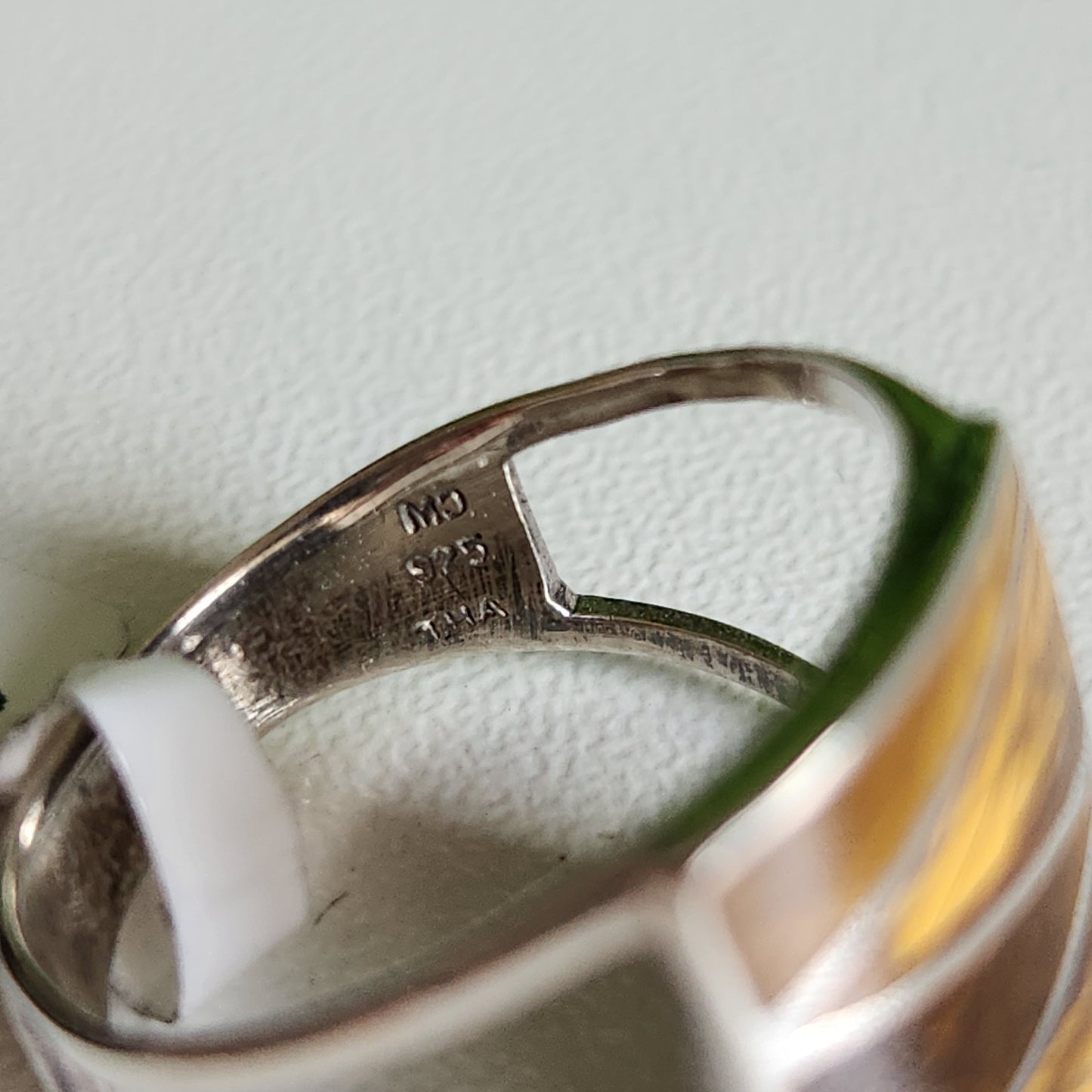 925 Sterling Silver Tigers Eye Inlay Ring