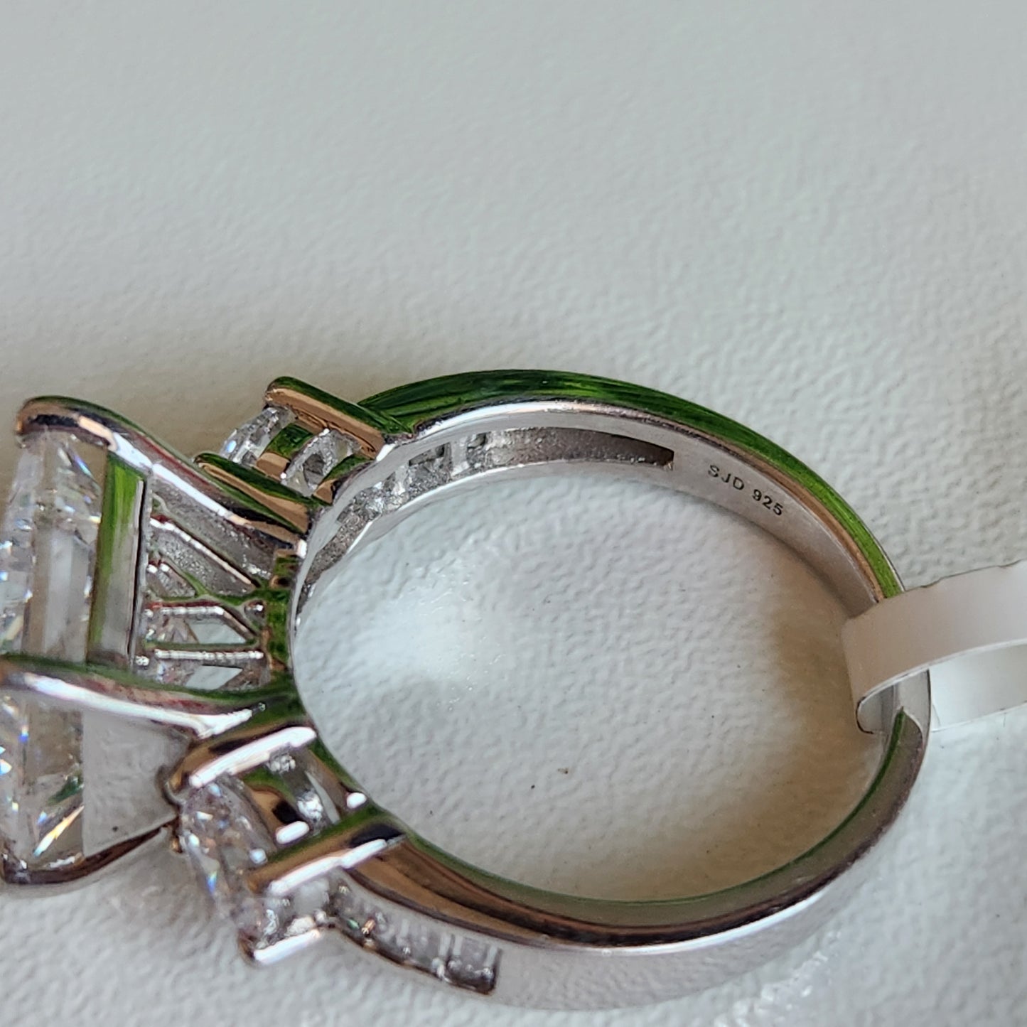 925 Sterling Silver Princess 14.7ct CZ Ring