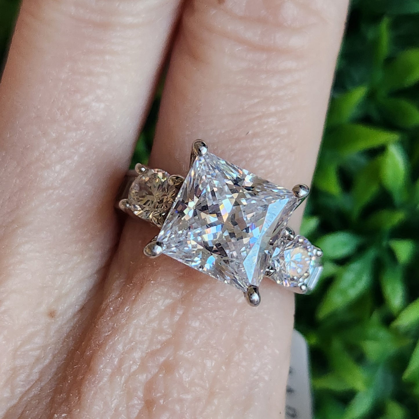 925 Sterling Silver Princess 14.7ct CZ Ring