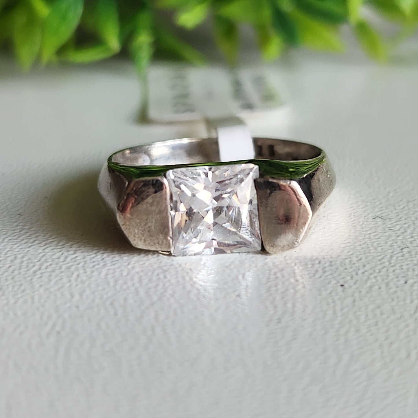 925 Sterling Silver CZ Princess Tension Ring