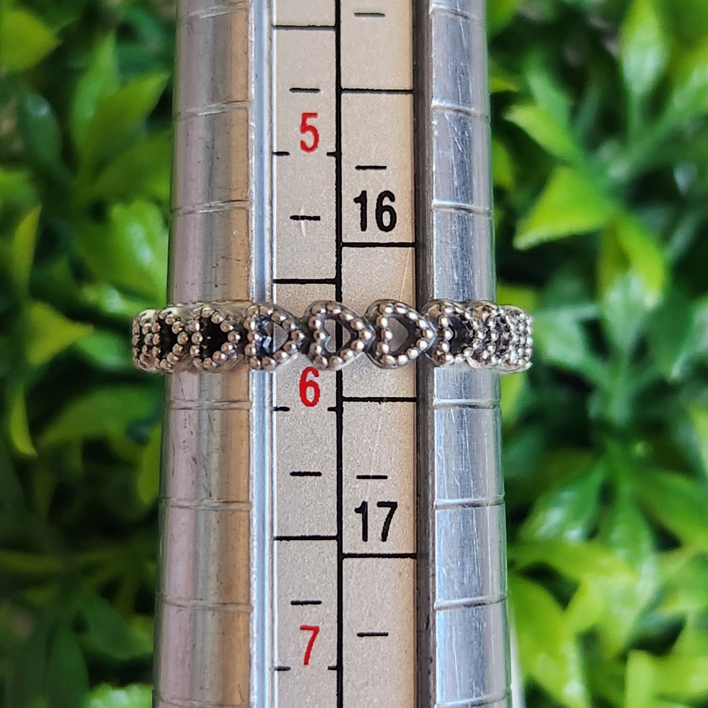 925 Sterling Silver Hearts Eternity Ring