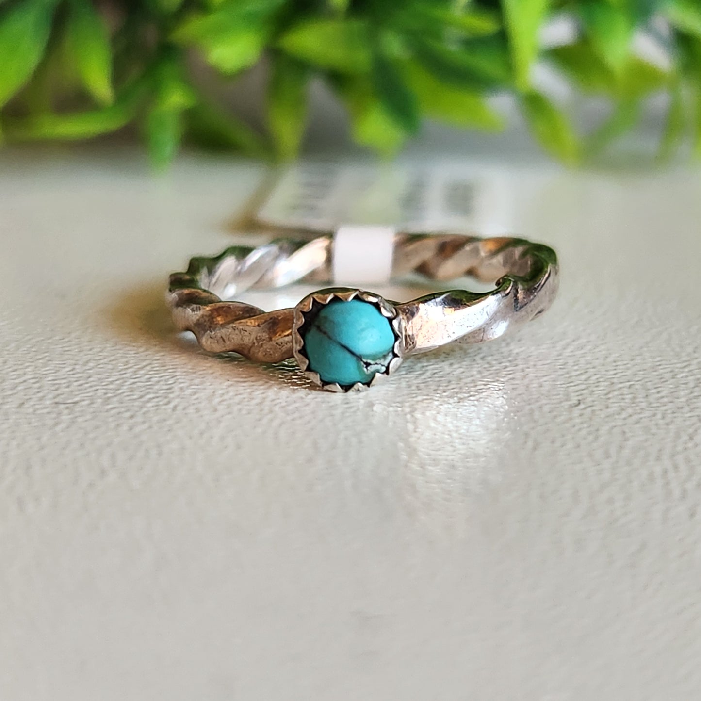 925 Sterling Silver Turquoise Twisty Ring