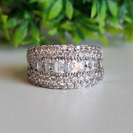 925 Sterling Silver Princess Graduate CZ Ring