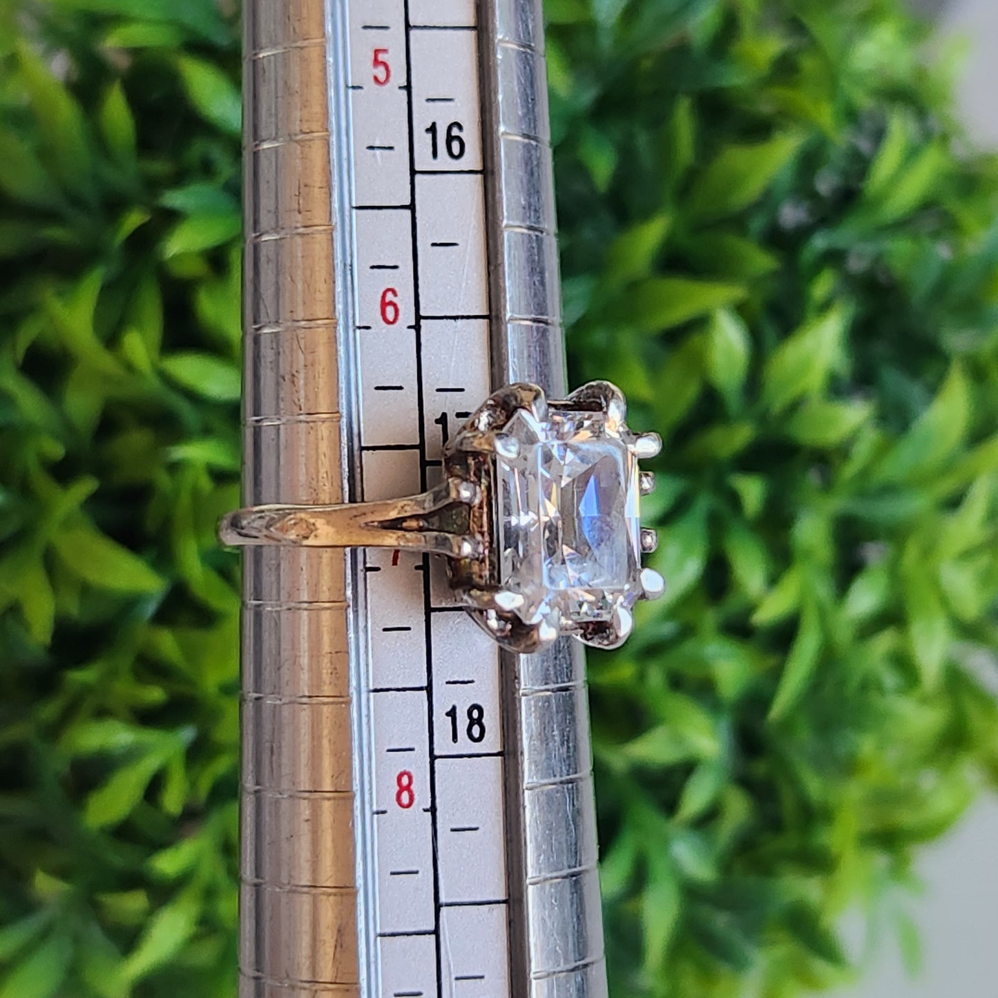 925 Sterling Silver Princess CZ Engagement Ring